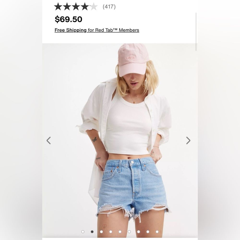Levi's High Rise Denim Shorts